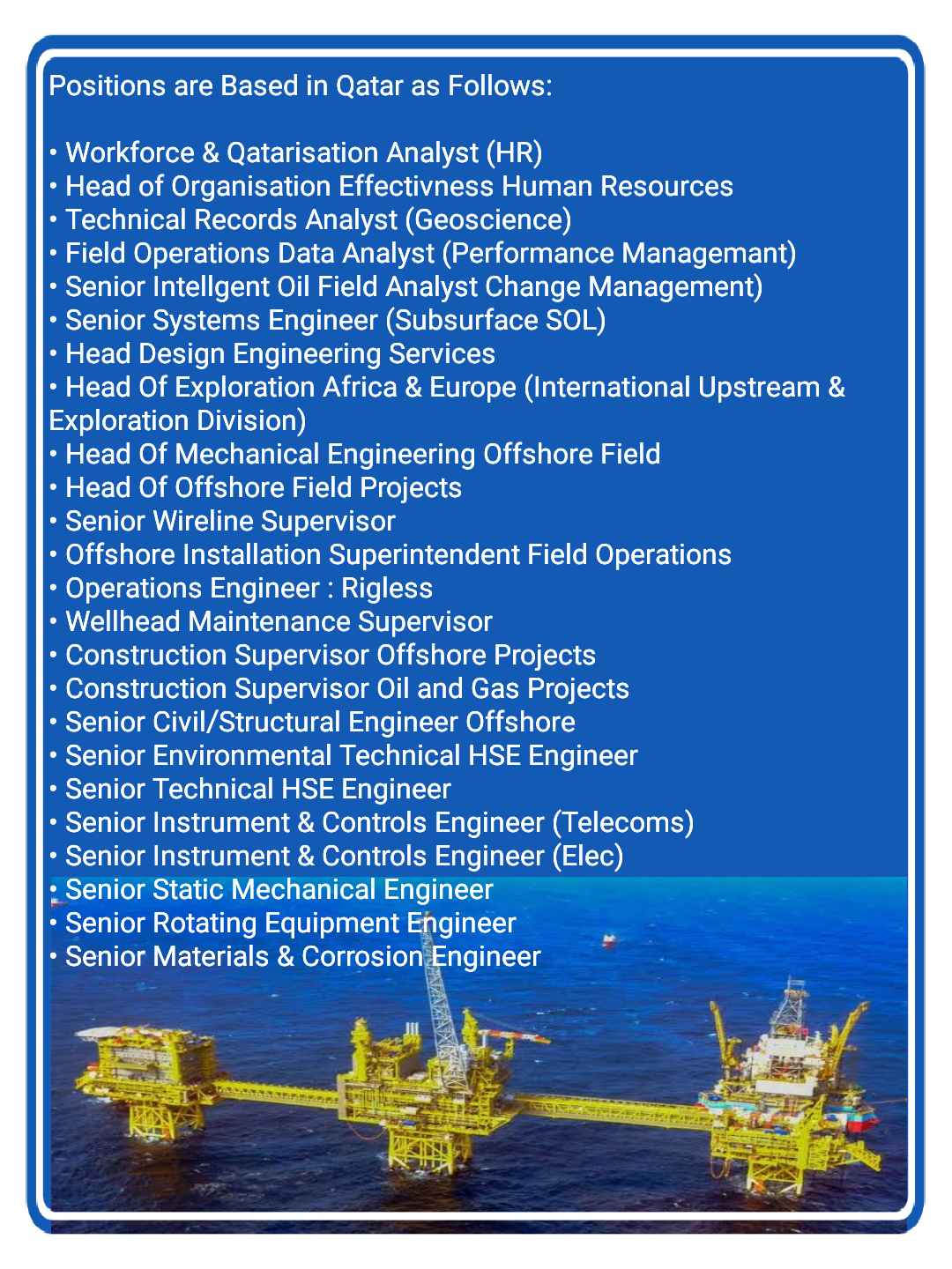 Multiple Offshore Positions