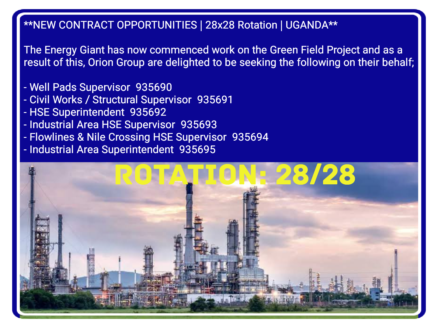 Well Pads Supervisor, HSE, Flowline and Nile Crossing HSE Supervisor Jobs