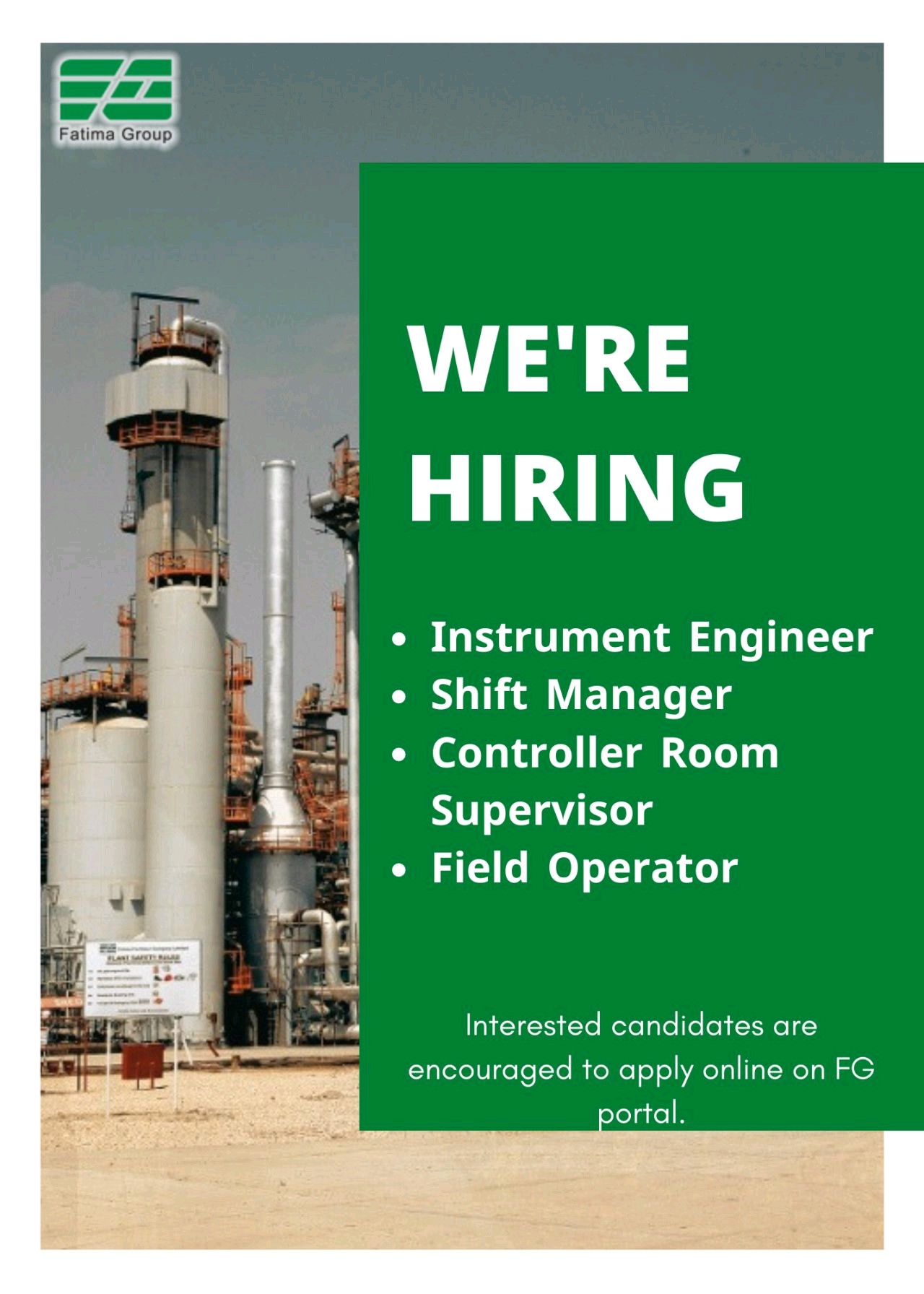 Instrument Engineer, Shift Manager, Control Room & Field Operator Jobs