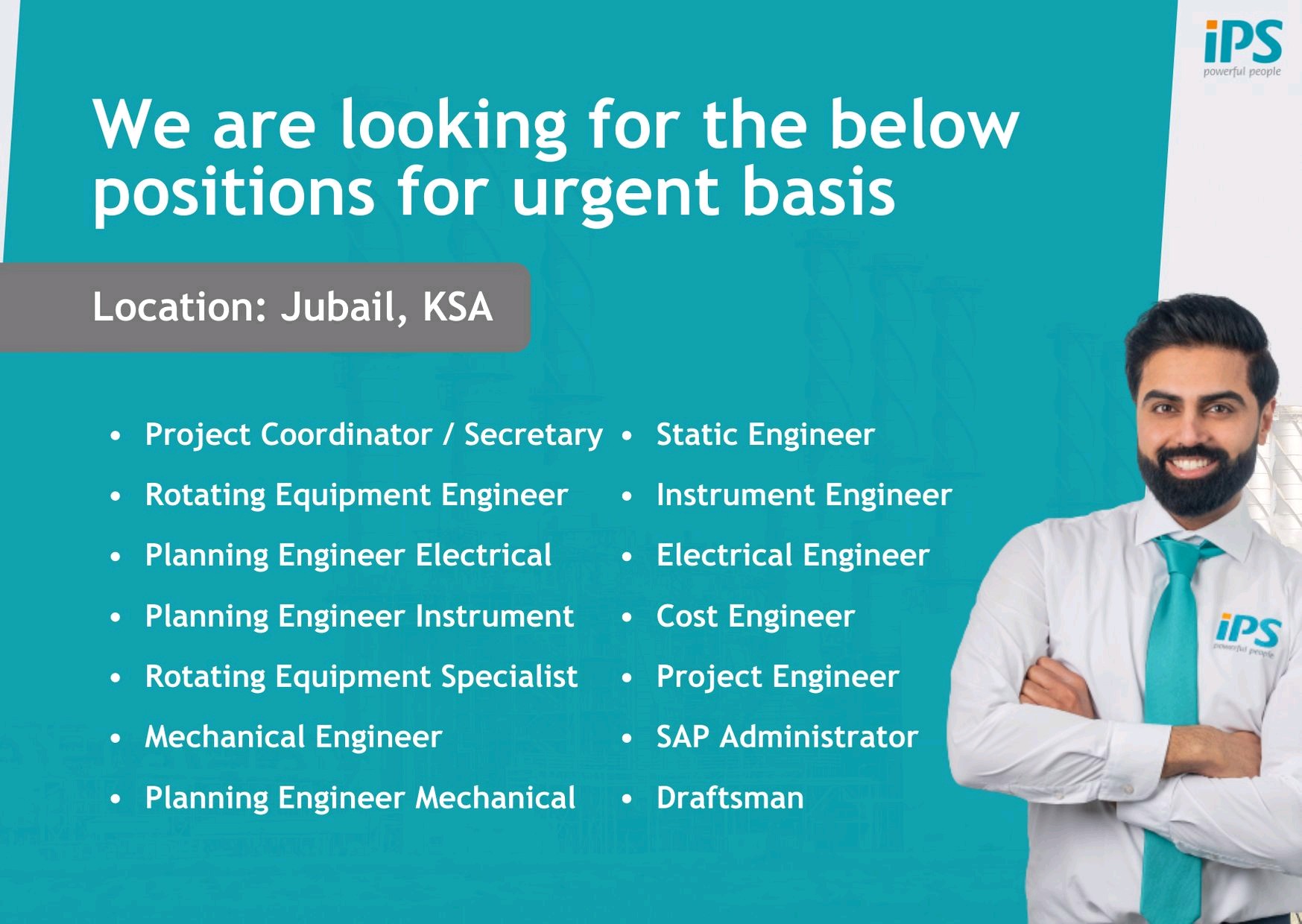 Planning, Mechanical, Electrical, Instrument,  Static/Rotating Equipment & Project Engineer Jobs