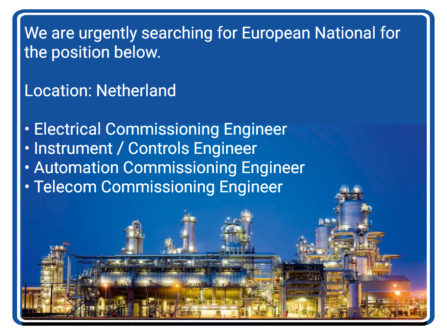Electrical, Instrument, Automation & Telecom Commissioning Jobs