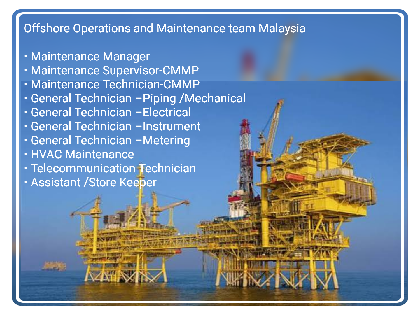 General Technician Piping, Mechanical, Electrical, Instrument & Metering Jobs