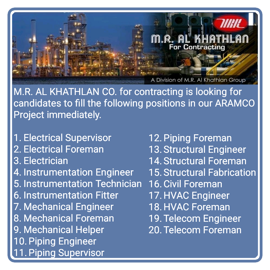 Electrical, Mechanical, Structural, Instrument, Piping, Civil, HVAC & Telecom Engineer Jobs