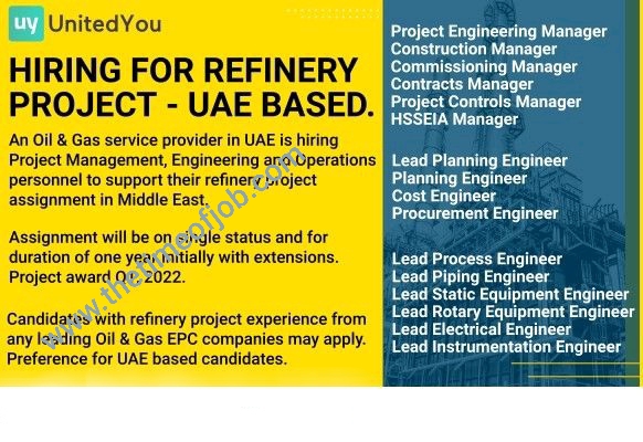Refinery Electrical, Mechanical, Instrument, HSE, Piping, Process & Project Engineering Jobs