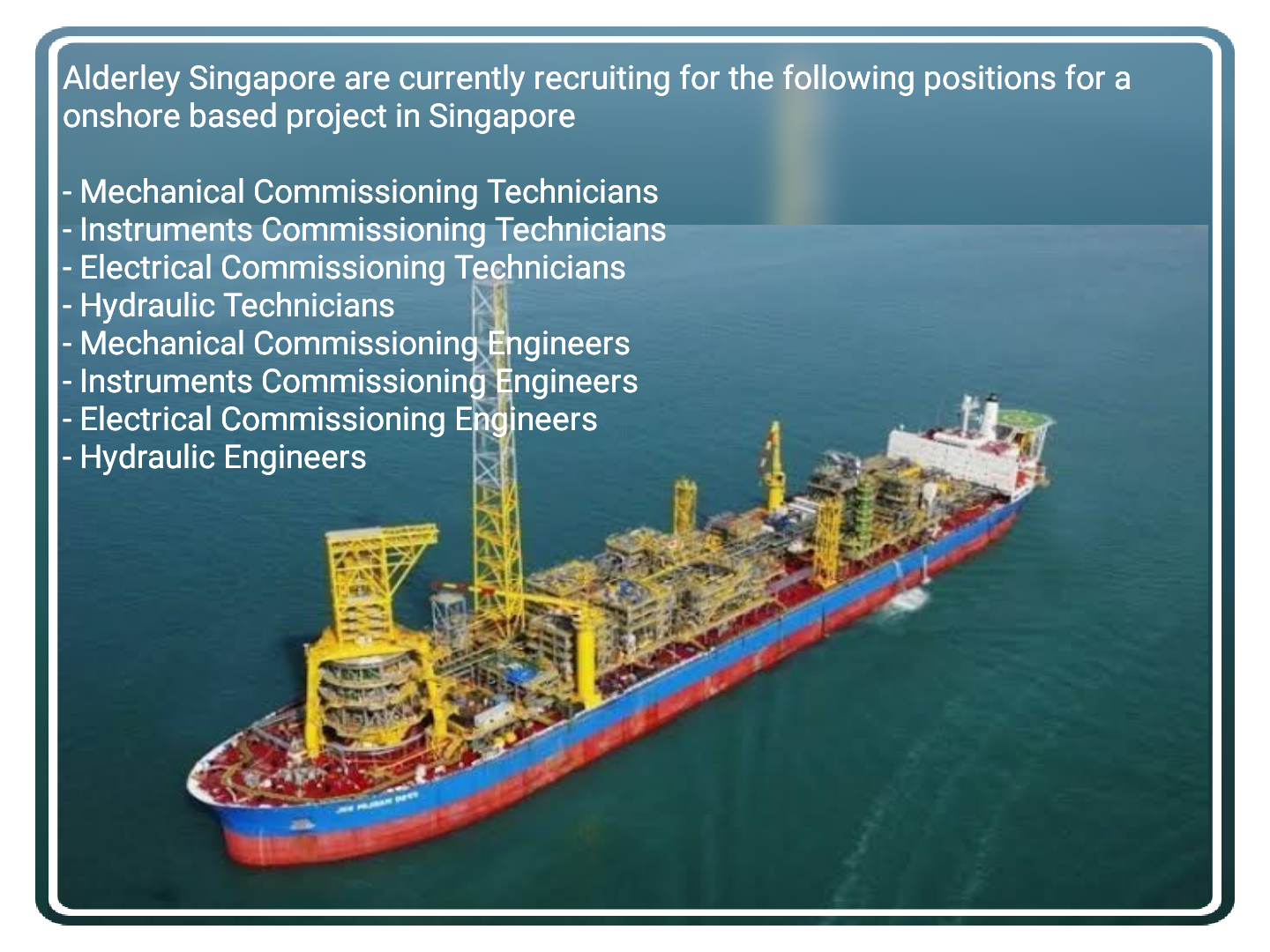 FPSO Commissioning Jobs, Singapore