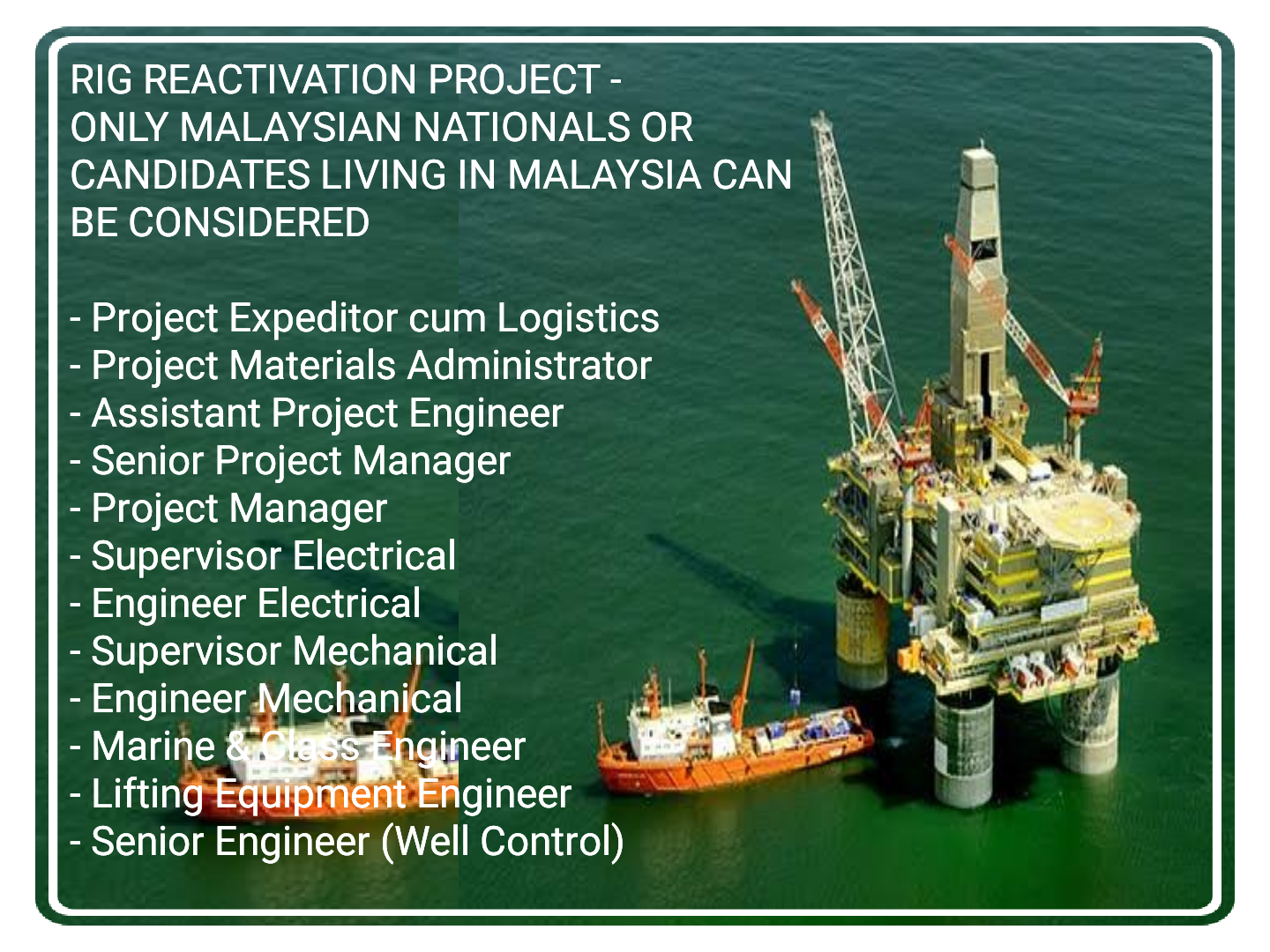 Rig Reactivation Project Jobs