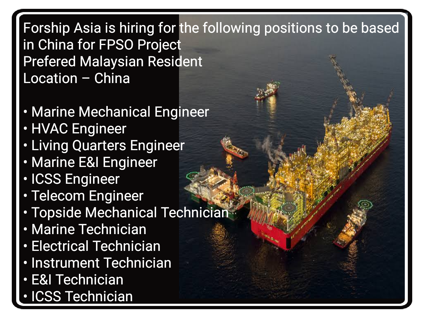FPSO Project Jobs, China