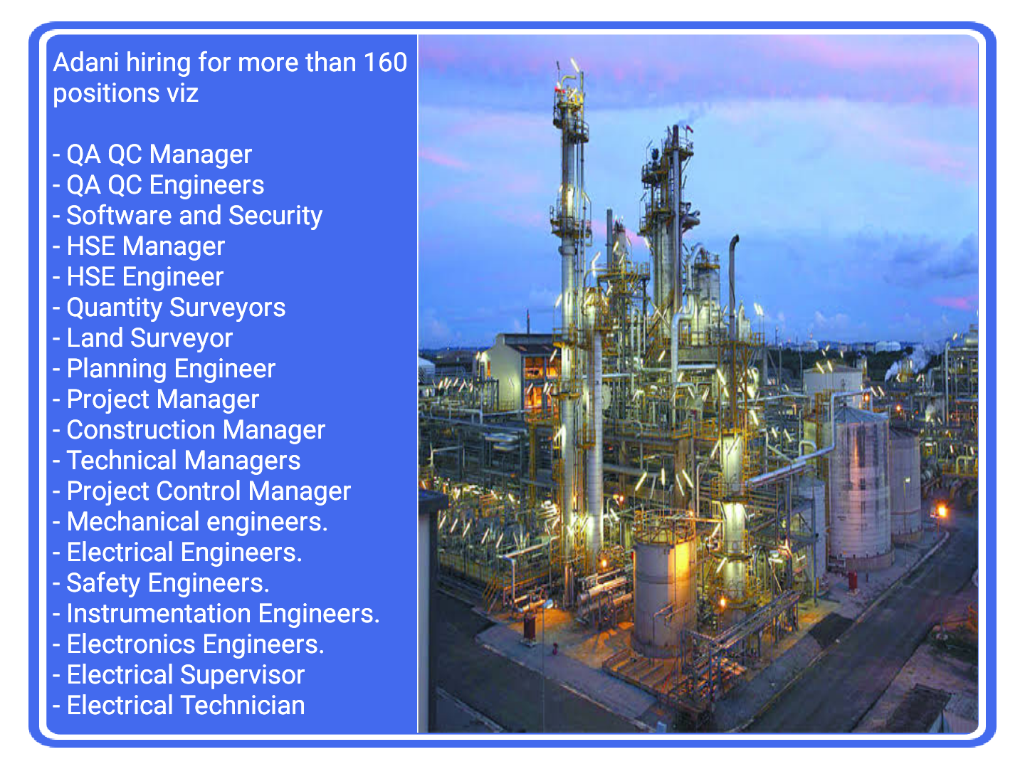 QAQC, HSE, Electrical, Mechanical Software & Security Jobs