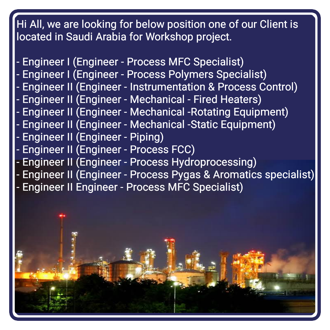 Engineer I&II Mechanical, Process, Piping & Instrumentation Jobs