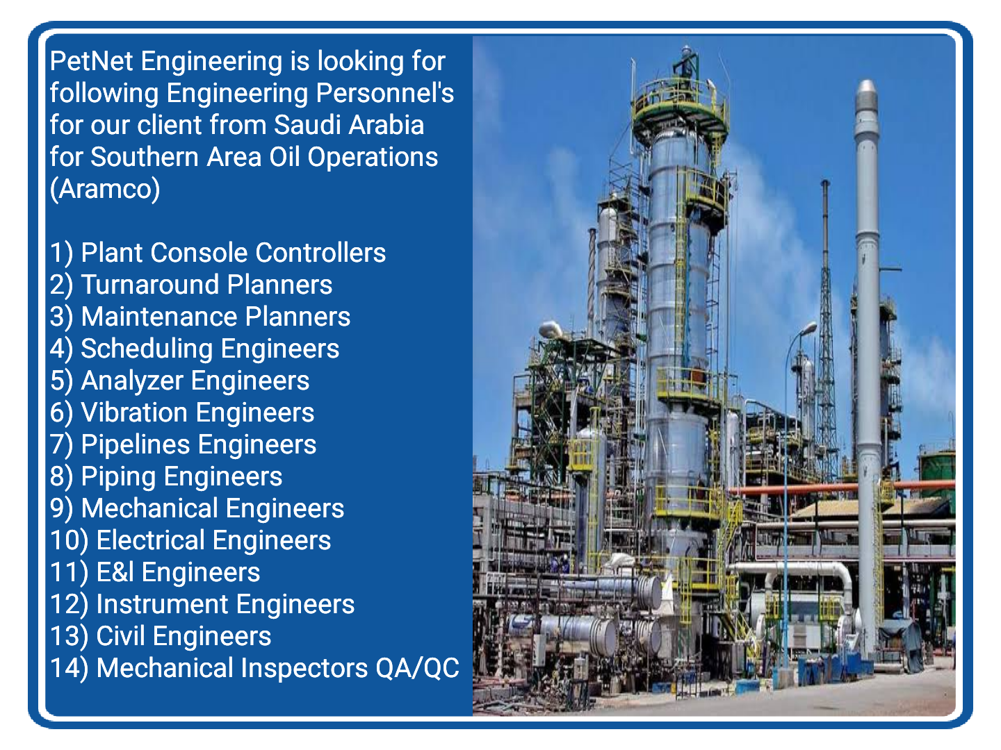 Multiple Engineering Jobs, Saudi Arabia