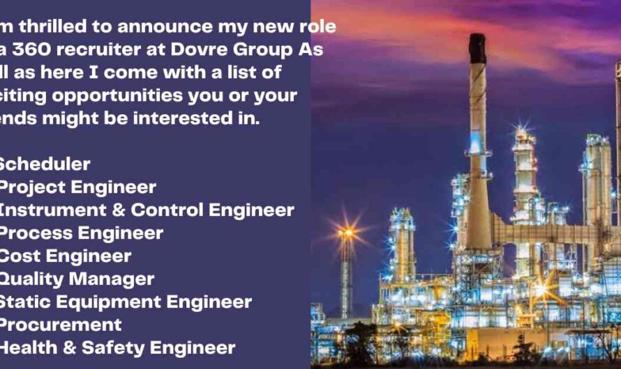 Process, HSE, Project, Instrument & Control Engineer Jobs