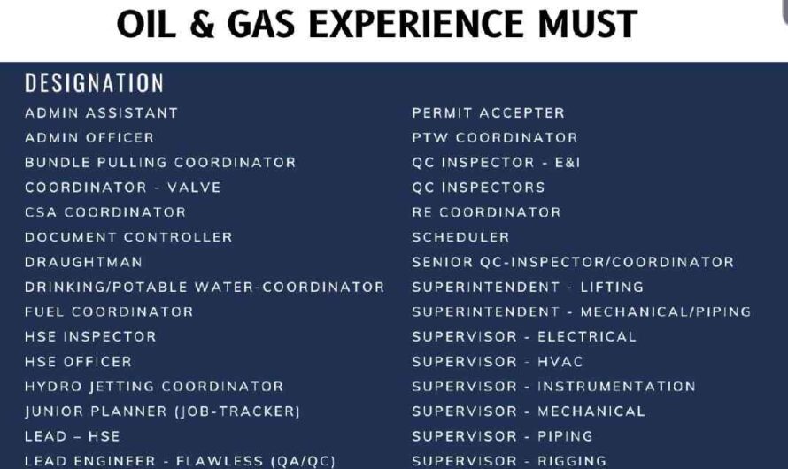Multiple Oil and Gas Shutdown Jobs, Qatar