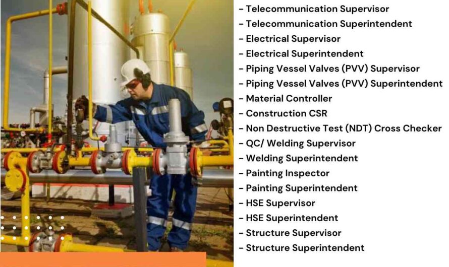 Instrument, Electrical, HSE, Welding and Painting Supervisor Jobs