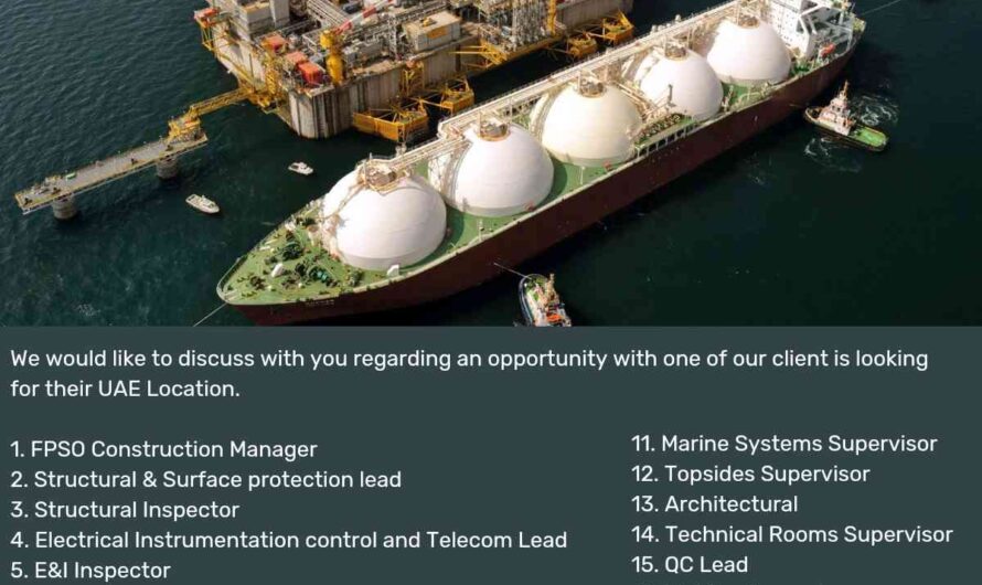 FPSO and Offshore Plateform Jobs