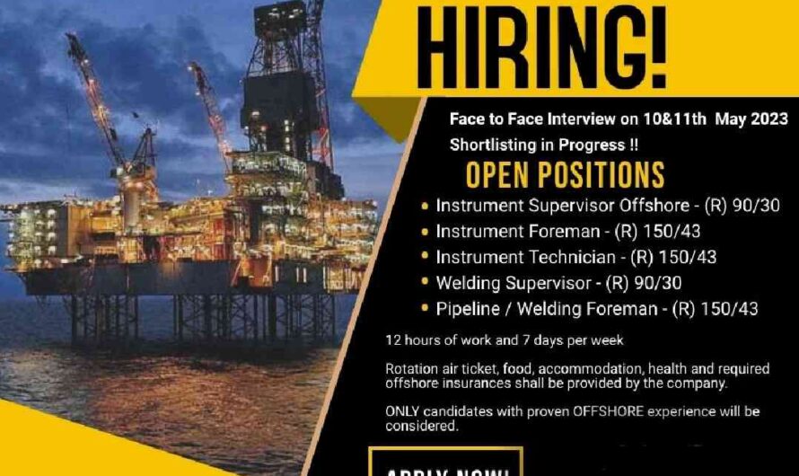 Instrument and Welding Supervusor and Foreman Jobs