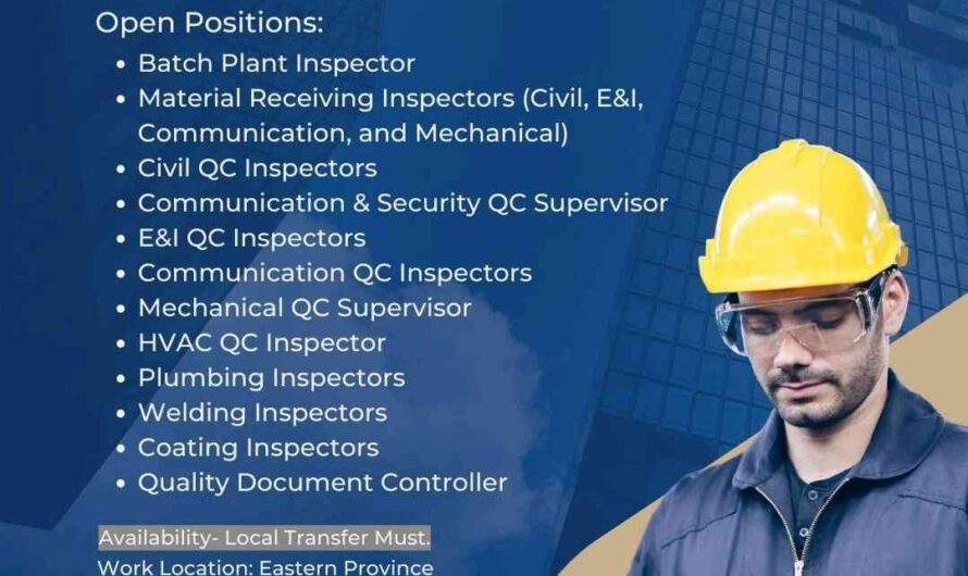 Electrical, Mechanical, Instrument, Civil & QC Engineer Jobs