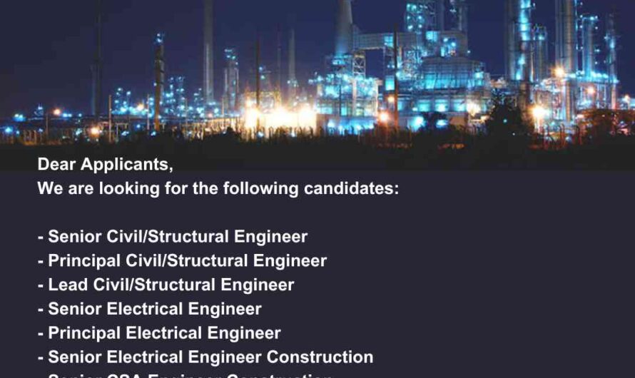 Electrical, Piping, Civil & Structural Engineer Jobs