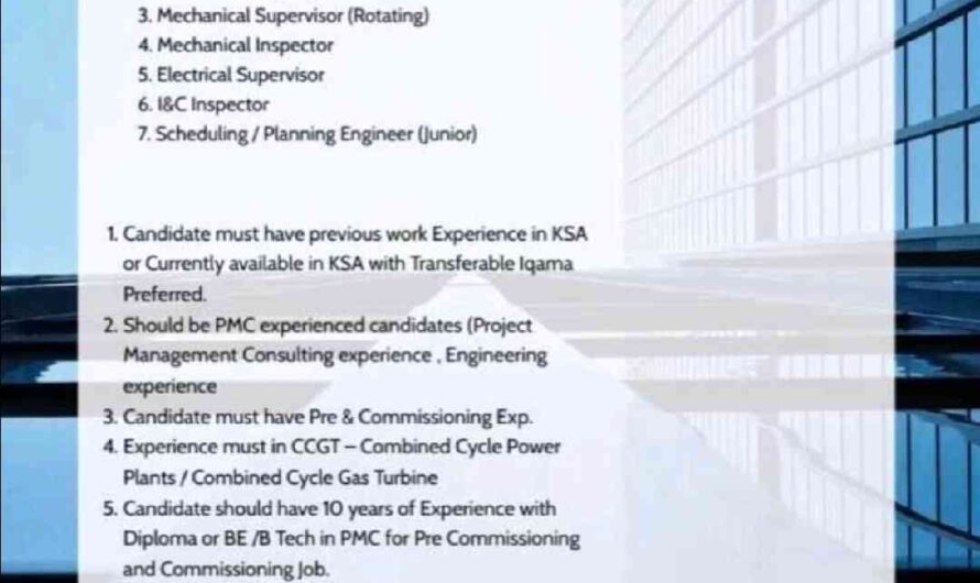 Mechanical, Electrical, Instrument, Planning Engineer Jobs