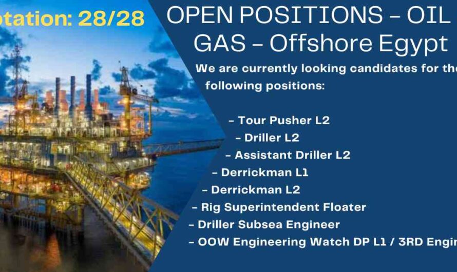 Open Positions Oil & Gas Offshore Egypt
